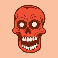 red Skull hand drawn illustrations for stickers, logo, tattoo etc vector