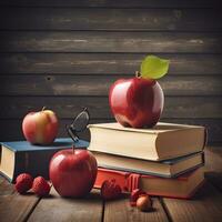 Happy Teachers Day with apple high quality ai generated image photo