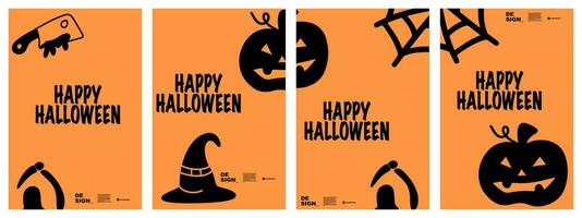 illustration vector graphic halloween background set for banner, poster, flyer, brochure, etc