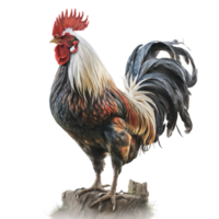 Rooster isolated on transparent background, created with generative AI png