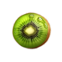 Kiwi slice isolated on transparent background, created with generative AI png