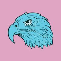 colorful eagle head hand drawn illustrations for stickers, logo, tattoo etc vector