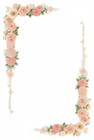 floral fronteira transparente fundo png imagem ai generativo