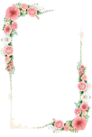 floral fronteira transparente fundo png imagem ai generativo