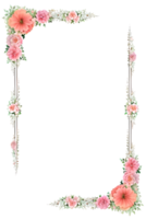 floral frontera transparente antecedentes png imagen ai generativo