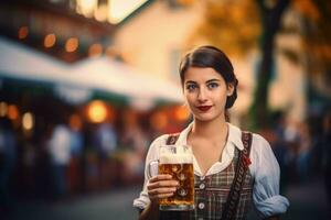 Oktoberfest camarera baviera generar ai foto