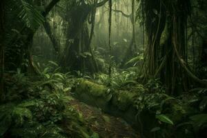 Jungle rain forest. Generate Ai photo