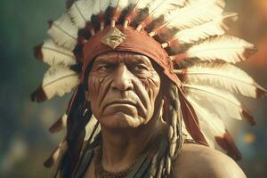 Native american man. Generate Ai photo