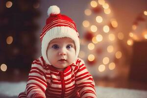 Cute little xmas baby. Generate Ai photo