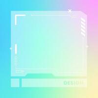 Futuristic square gradient background. Social media frame vector illustration.