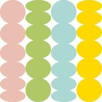 Wave seamless pattern with circle and oval primitive figures. Swiss design print for tee, paper, textile and fabric. vector