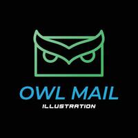 Simple Geometric Owl Bird Mail Icon Illustration vector