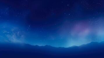 Magical Galaxy View with Glowing Mountain Range AI Generative photo