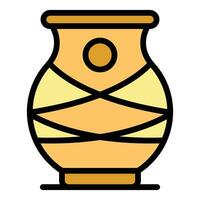 Indian vase icon vector flat