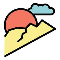 Nepal sunset icon vector flat