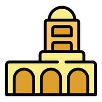 ciudad mezquita icono vector plano