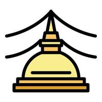 Stupa icon vector flat