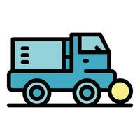 Side street sweeper icon vector flat