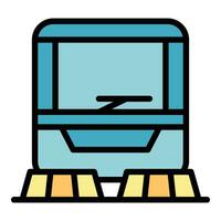 Garbage sweeper icon vector flat