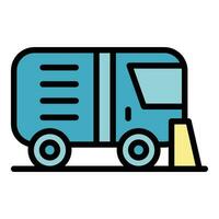 Machine sweeper icon vector flat