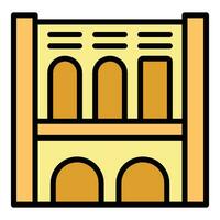 Medieval amphitheater icon vector flat