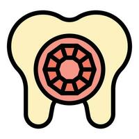 Tooth gems icon vector flat