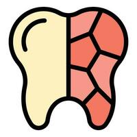 Cracked tooth icon vector flat