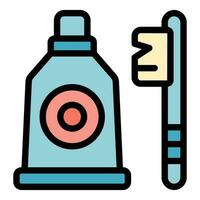 Dental care toothpaste icon vector flat