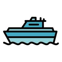 Sea ship icon vector flat