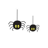 mano dibujado niños dibujo dibujos animados vector ilustración linda negro araña icono aislado en blanco antecedentes