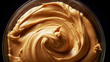 Sample close-up top view of caramelized peanut butter photo