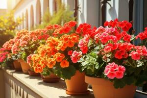 Flowering potted plants photo
