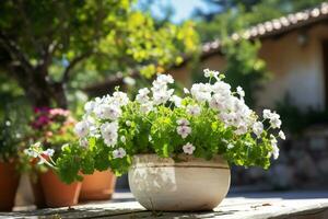 Flowering potted plants photo