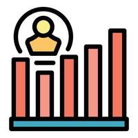 Graph manager icon vector flat