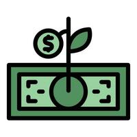 Grow loan money icon vector flat