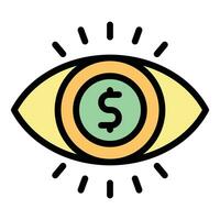 Eye credit icon vector flat
