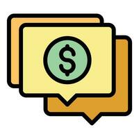 Loan money chat icon vector flat