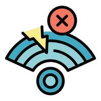 Wifi error icono vector plano