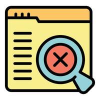 Web error search icon vector flat