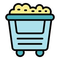 Gold cart icon vector flat