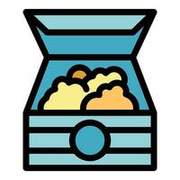 Chicken wing box icon vector flat