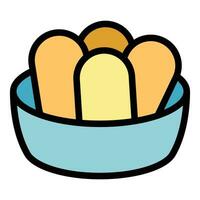 Nugget food icon vector flat