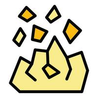 Miner gem icon vector flat