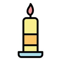 Burning candle icon vector flat