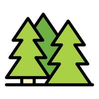 abeto árbol bosque icono vector plano