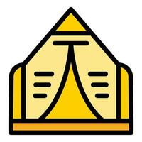 Lodge tent icon vector flat
