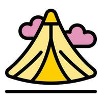 Glamping tent icon vector flat