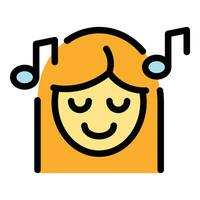 Smiling girl icon vector flat