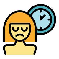 Female insomnia icon vector flat