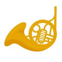 Golden french horn vector